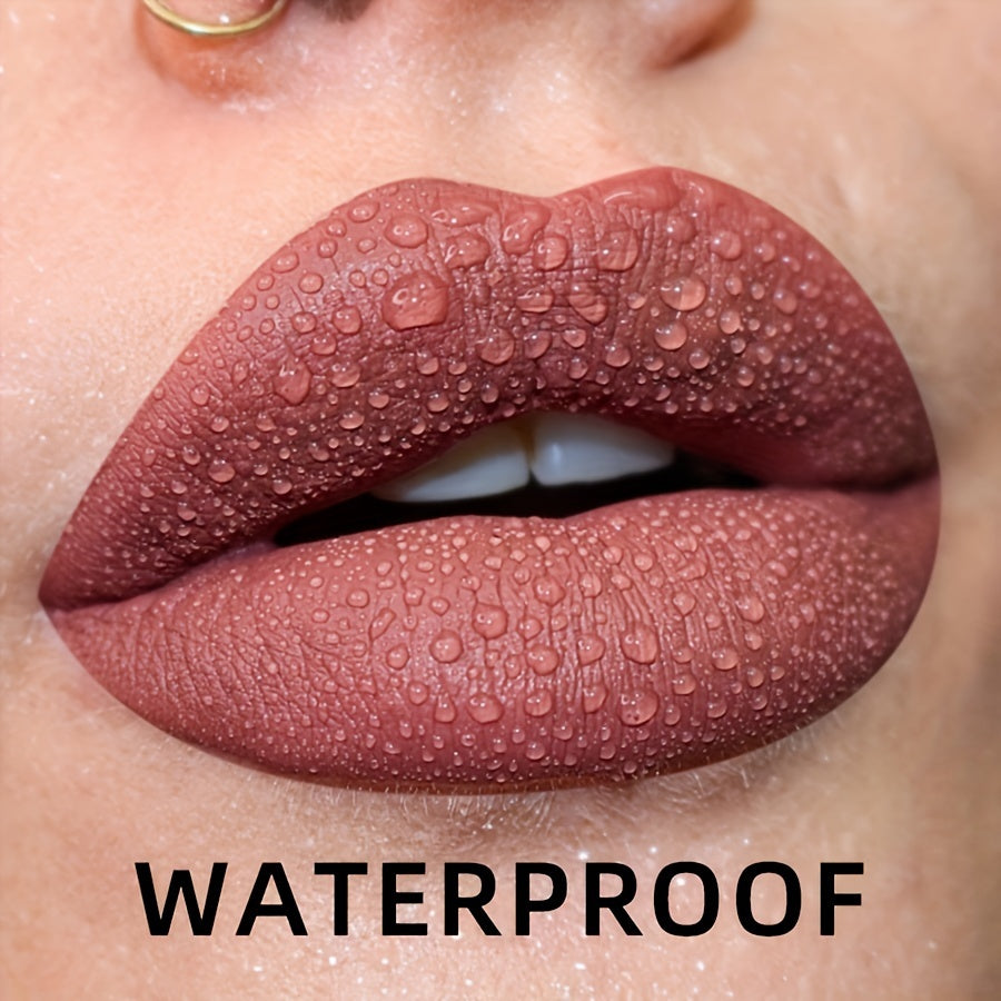 1pc, Non-Sticky Lasting Lip Glaze, Matte Lip Mud, High Pigment Liquid Lipsticks Lip Gloss, Ideal Mardi Gras Festival Party Makeup, With Black Green Blue White Glossy Pink Highlighter Rose Brown Purple Tones