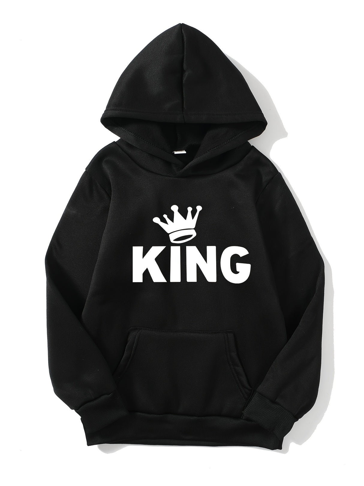 3pcs KING & BUILT DIFFERENT & Astronaut Print Boys Warm Fleece Hoodies, Long Sleeve Sweatshirt Top, Trendy Style, Boys Clothes For Spring Fall Winter