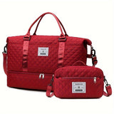 Large Capacity Travel Duffel Bag in Oxford Fabric, Portable Sports Gym Storage Bag, Weekend Overnight Bag for Women