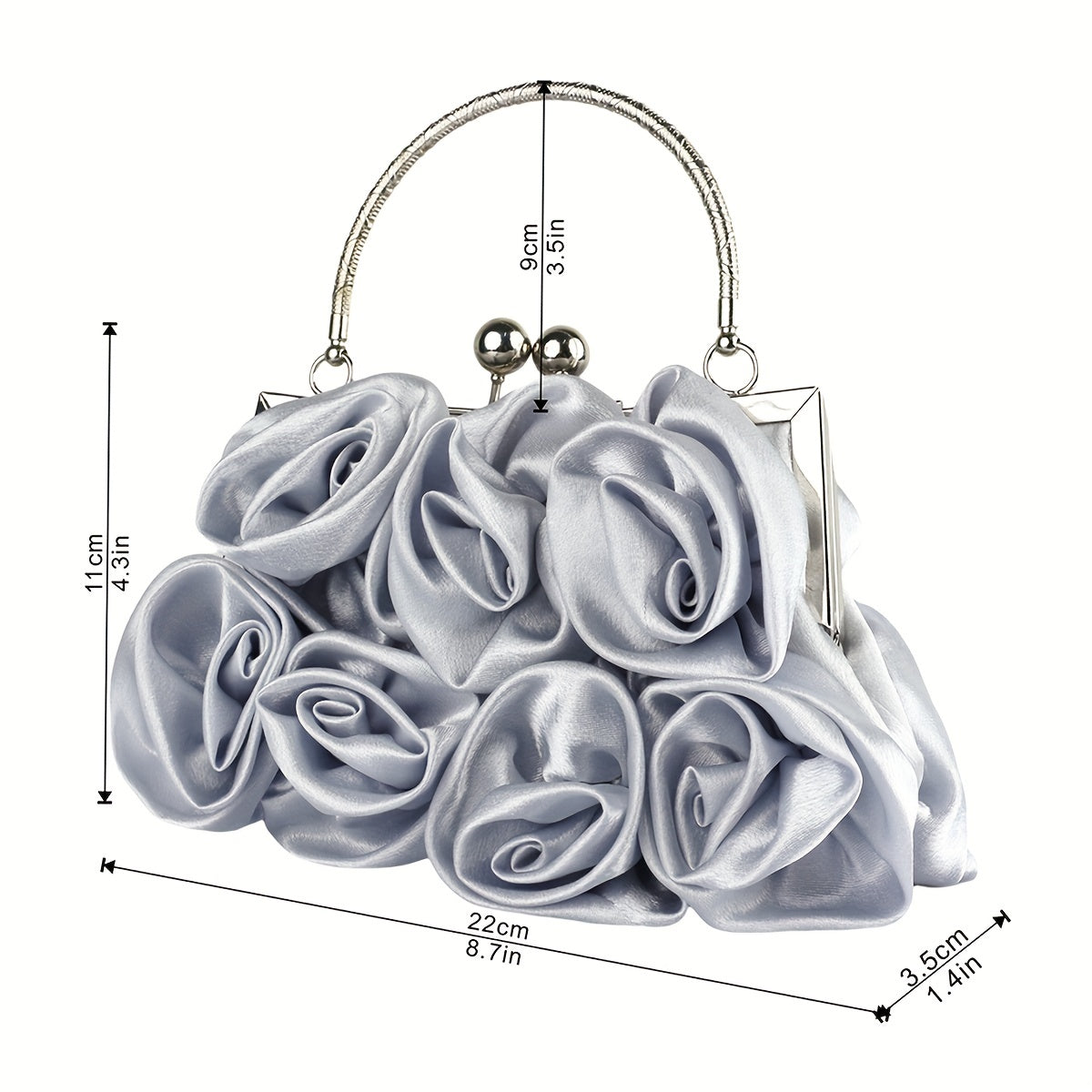 Elegant Floral Embellished Purse with Kiss Clasp