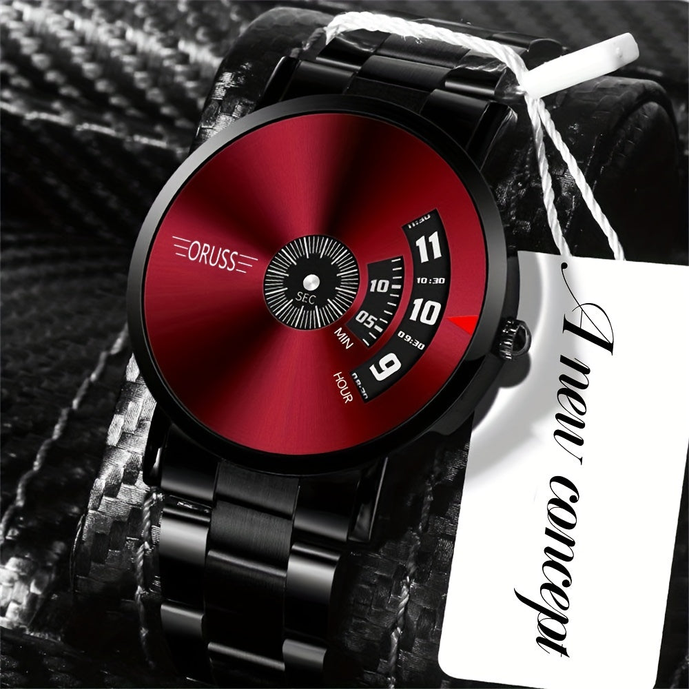 Stylish Luminous Men's Watch - High-Tech Trendy Wrist Watches for Men with Classic Red Western Style, Handsome High-End Design, and Versatile Fashion Sense