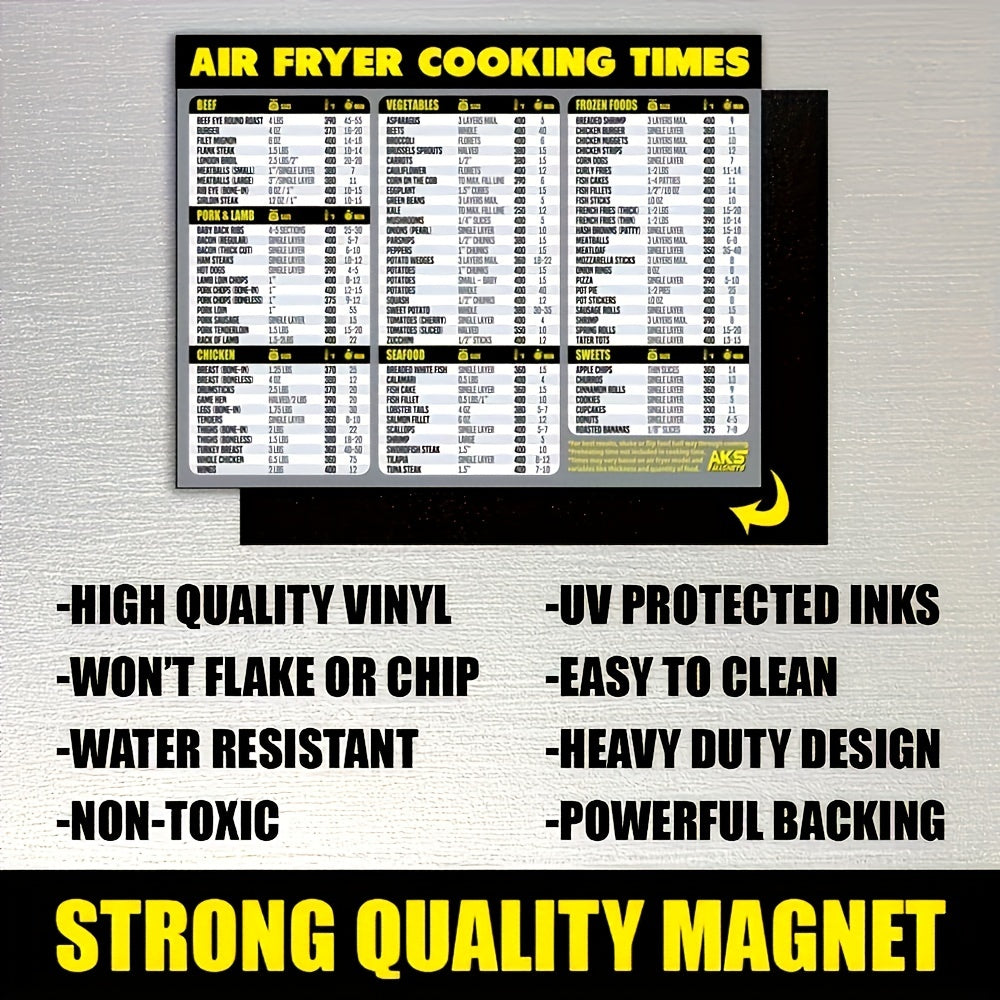 Air Fryer Cheat Sheet Magnets Cooking Guide Booklet - Air Fryer Magnetic Cheat Sheet Set Cooking Times Chart - Cookbooks Air Fryer Accessories Oven Cooking Pot Temp Guide Kitchen Conversion