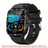 New Military Style Smart Watch Men's Fitness Watches 3 ATM Waterproof BT Call Smartwatch Men For Android IPhone, 1.96" IPS HD Screen, 430mAh Long Battery Life, Control Music, Sleep Monitoring, Wireless Calling (Answer/Make Ca