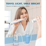 AGPTEK Professional Flossing Toothbrush, Electric Toothbrush with Water Flosser Combo, 5 Modes Teeth Cleaner, 5 Water Pressure Oral Irrigator, 16.91oz Water Tank for Home, Portable Tube for Travel