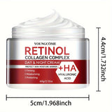 Retinol & Collagen Hydrating Cream - 60g | Deep Moisture for Dry, Rough Skin | Makes Skin Silky & Radiant | Hypoallergenic with Glycerin, Vitamin E & Hyaluronic Acid