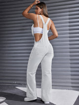 Women'S Clothing For Autumn And Summer, Women'S Summer Wear, Women'S Denim, Overalls, Adjustable Shoulder Straps, Loose Straight Legs, Wide-leg Denim Jumpsuits, Loose Jumpsuits