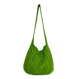 Trendy Literary Crochet Hobo Bag - Hollow Out Knitted, Crossbody, Stylish, Fashionable, and Spacious Handbag for Women