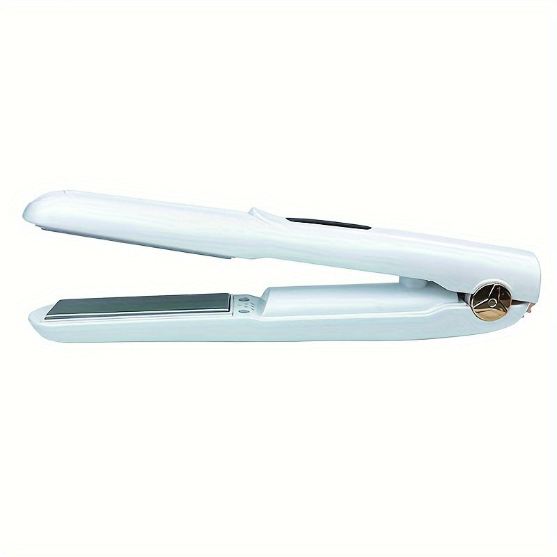 2-in-1 Wireless Mini Portable USB Hair Straightener Curling Iron - Intelligent Temperature Control, Anti-Scalding, Anion Care Hair, Large-Capacity Lithium Battery for Long-Lasting Life, Portable Charger for Travel and Party -