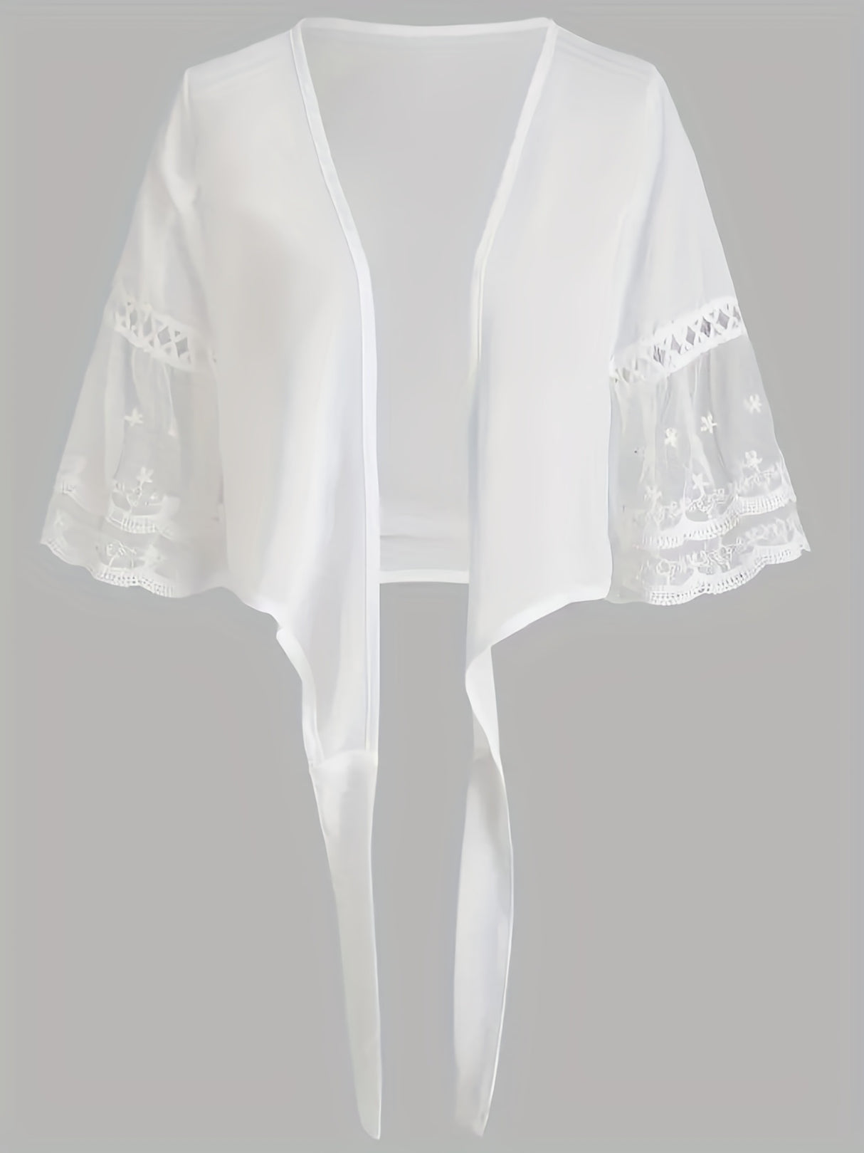 Elegant Solid Knotted Flared Sleeve Blouse, Open Front for Coquette/Cute/Y2K Style Women's Clothing
