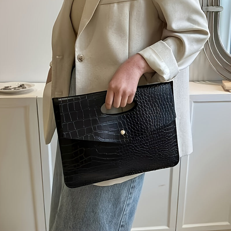 Fashion-Forward Crocodile Pattern Envelope Clutch Bag for Women - Chic, Durable & Multi-Functional, Wristlet & Coin Purse, Perfect Everyday Accessory