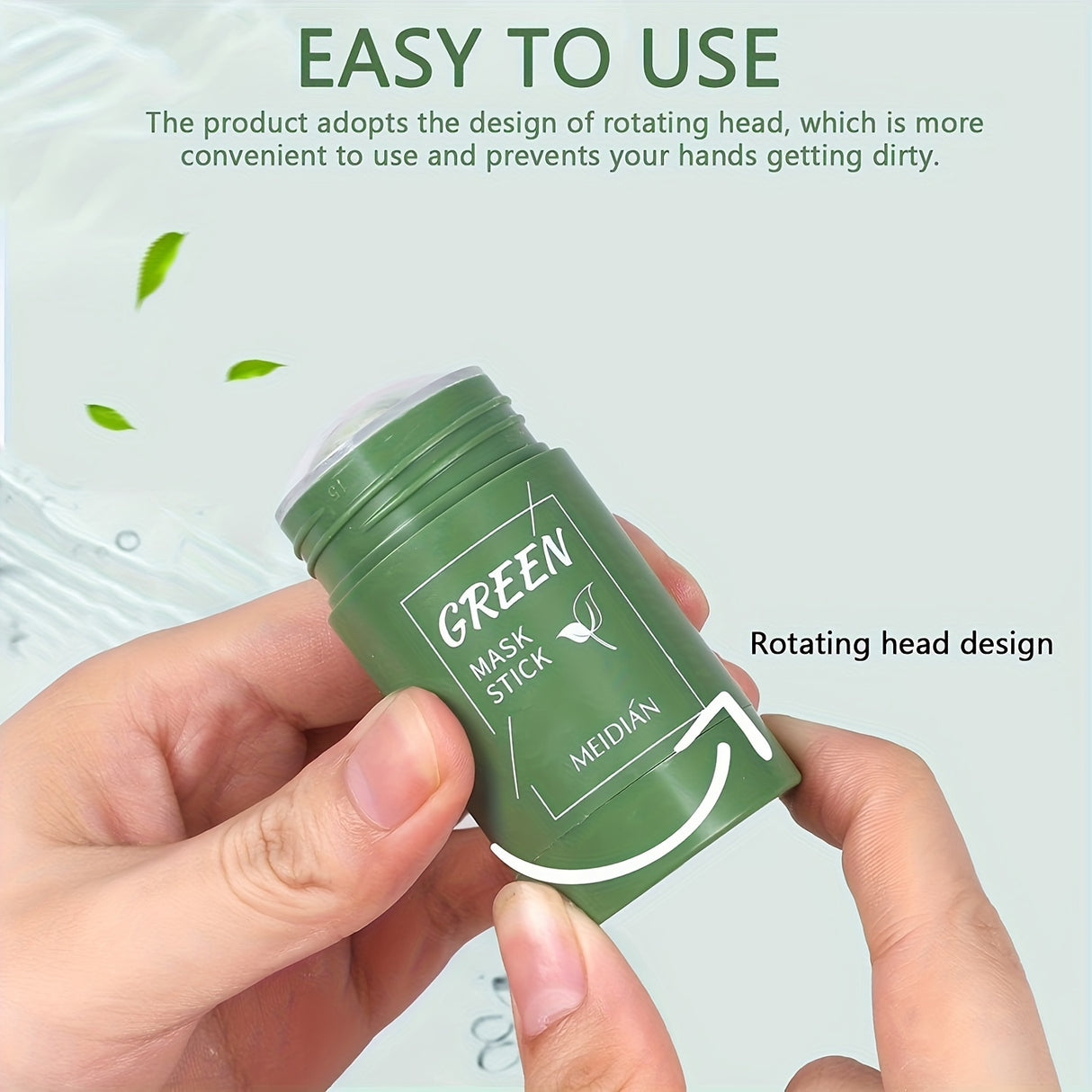 2-Pack/4-Pack Green Tea Mask Stick, Hypoallergenic Unisex Adult Facial Moisturizer, Oil Control, Natural Skin Firming, Suitable for All Skin Types, Clean Effect, Pure Green Tea Ingredients, Ideal Gift for Her