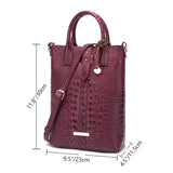 Luxurious Crocodile Embossed PU Tote Bag - Removable Strap, Buckle Closure, Edge Painted - Classic Womens Office and Work Purse for Trendy Ladies