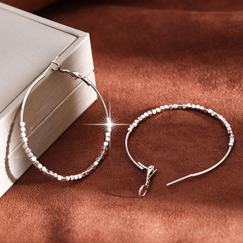 Cubic Beads Hoop Earrings Exaggerated Jewelry Accessories For Women Elegant Ear Jewelry