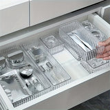 9pcs Clear Drawer Organizer Set for Makeup & Accessories - Versatile Storage Solutions for Cosmetics, Brushes, and Bathroom Essentials