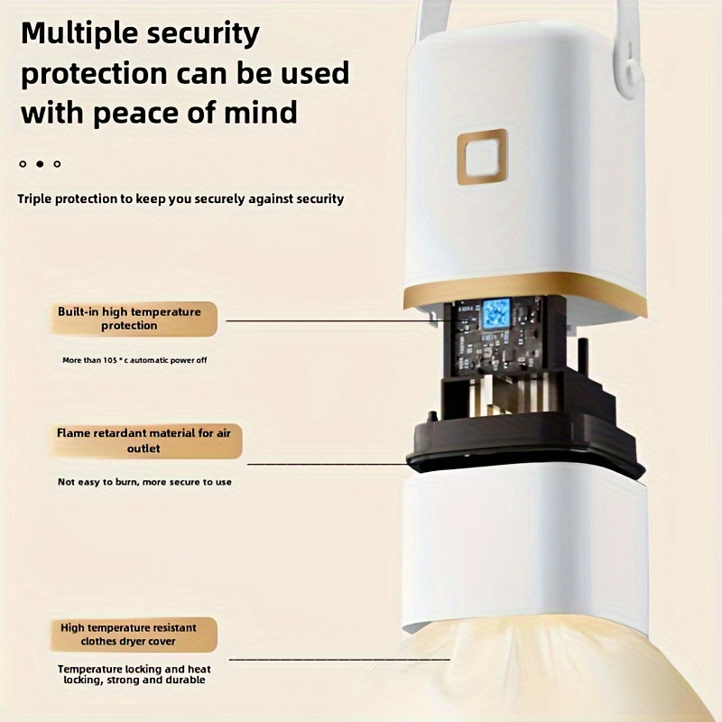 Compact Portable Clothes Dryer - Ideal for Apartments, Hotels & Travel | 110-240V US Plug | Odorless