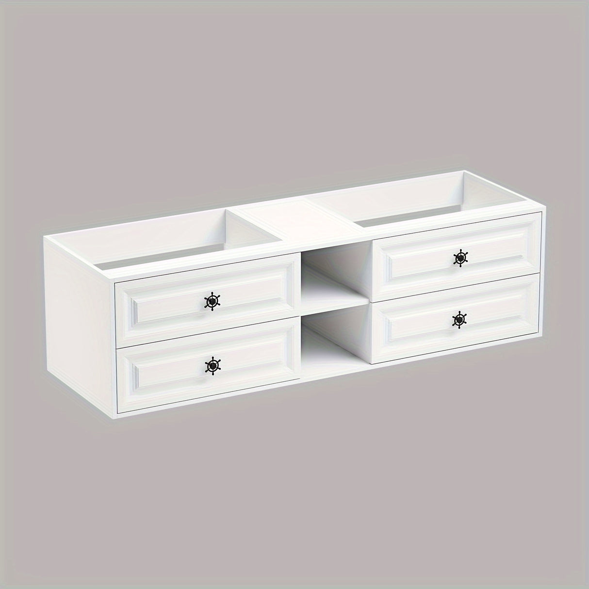 72×23×21inch Wall Hung Wood Frame Doulble Sink Bath Vanity Cabinet Only In Bathroom Vanities Without Tops With Roomy Storage Compartments For Holding Bathroom Essentials