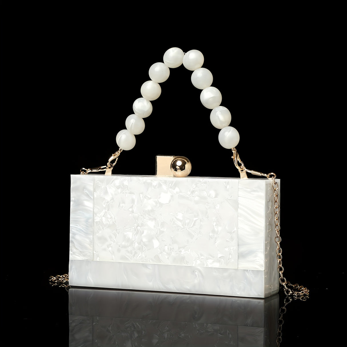 Mini Elegant Dinner Clutch Bag, Classic Acrylic Banquet Handbag, Women's Formal Purse For Wedding Party Prom
