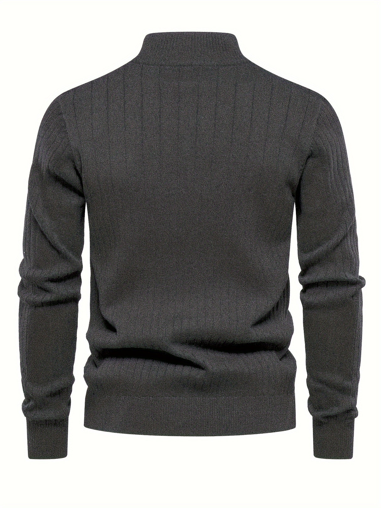 Men's Casual Cotton Warm Slightly Stretch Half Zipper Stand Collar Pullover Sweater For Men Fall Winter