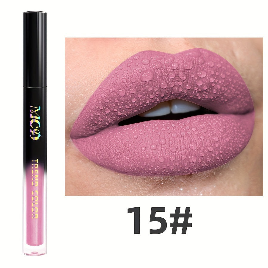 1pc, Non-Sticky Lasting Lip Glaze, Matte Lip Mud, High Pigment Liquid Lipsticks Lip Gloss, Ideal Mardi Gras Festival Party Makeup, With Black Green Blue White Glossy Pink Highlighter Rose Brown Purple Tones