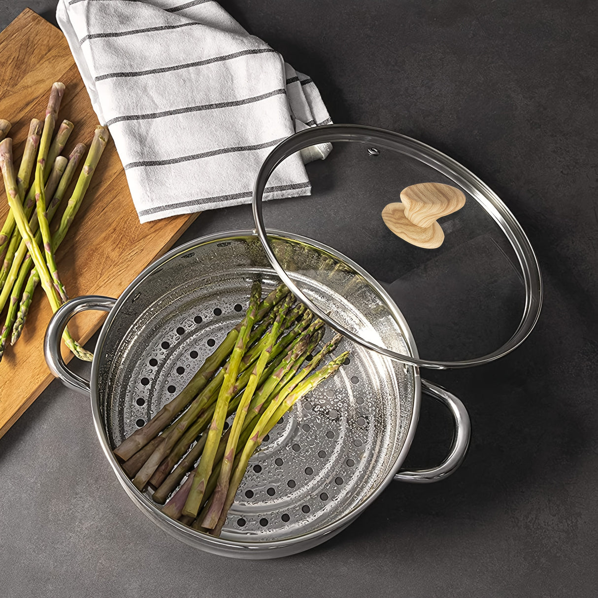 Mix Patio 17 Pieces Induction Cookware Set, Green Granite Pots And Pans Set, Nonstick Cooking Pans Set (Blue-grey)