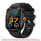New Military Style Smart Watch Men's Fitness Watches 3 ATM Waterproof BT Call Smartwatch Men For Android IPhone, 1.96" IPS HD Screen, 430mAh Long Battery Life, Control Music, Sleep Monitoring, Wireless Calling (Answer/Make Ca