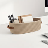 1pc Woven Storage Basket with Handle, Multifunctional Desktop Storage Box, Toilet Paper Storage Box On Top Of Toilet Top, double handle desktop home organizer - perfect bathroom essentials