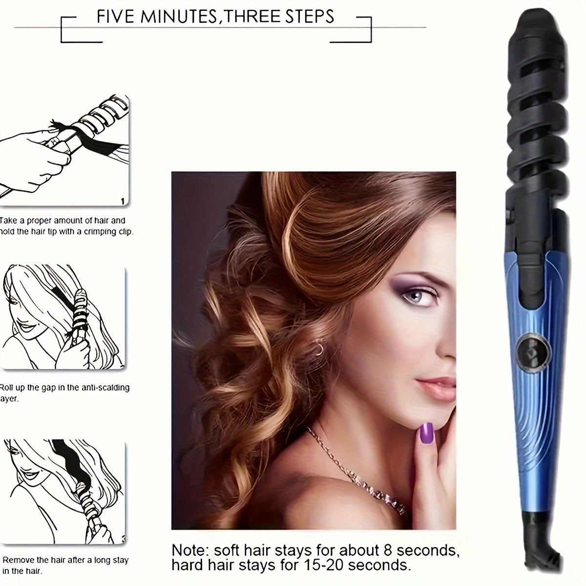 Hair Curling Stick Set, Professional Spiral Hair Curling Wand, Professional Hair Straightener Flat Iron, Hair Straightening Comb