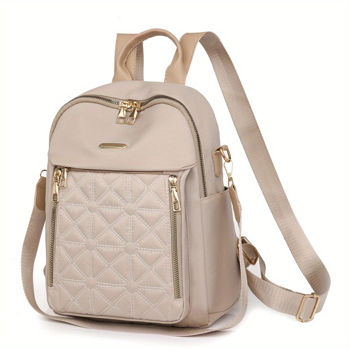 Quilted Convertible Backpack Purse, Anti-Theft Two-Way Daypack, Women's Travel & School Bag