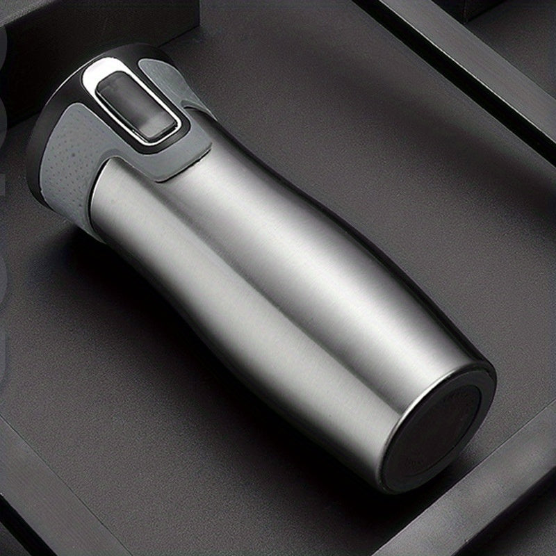 1pc, 304 Stainless Steel, 450ml/15.2oz Vacuum Travel Mug, Thermal Water Cups, Heat Insulation Drinking Cups