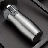 1pc, 304 Stainless Steel, 450ml/15.2oz Vacuum Travel Mug, Thermal Water Cups, Heat Insulation Drinking Cups
