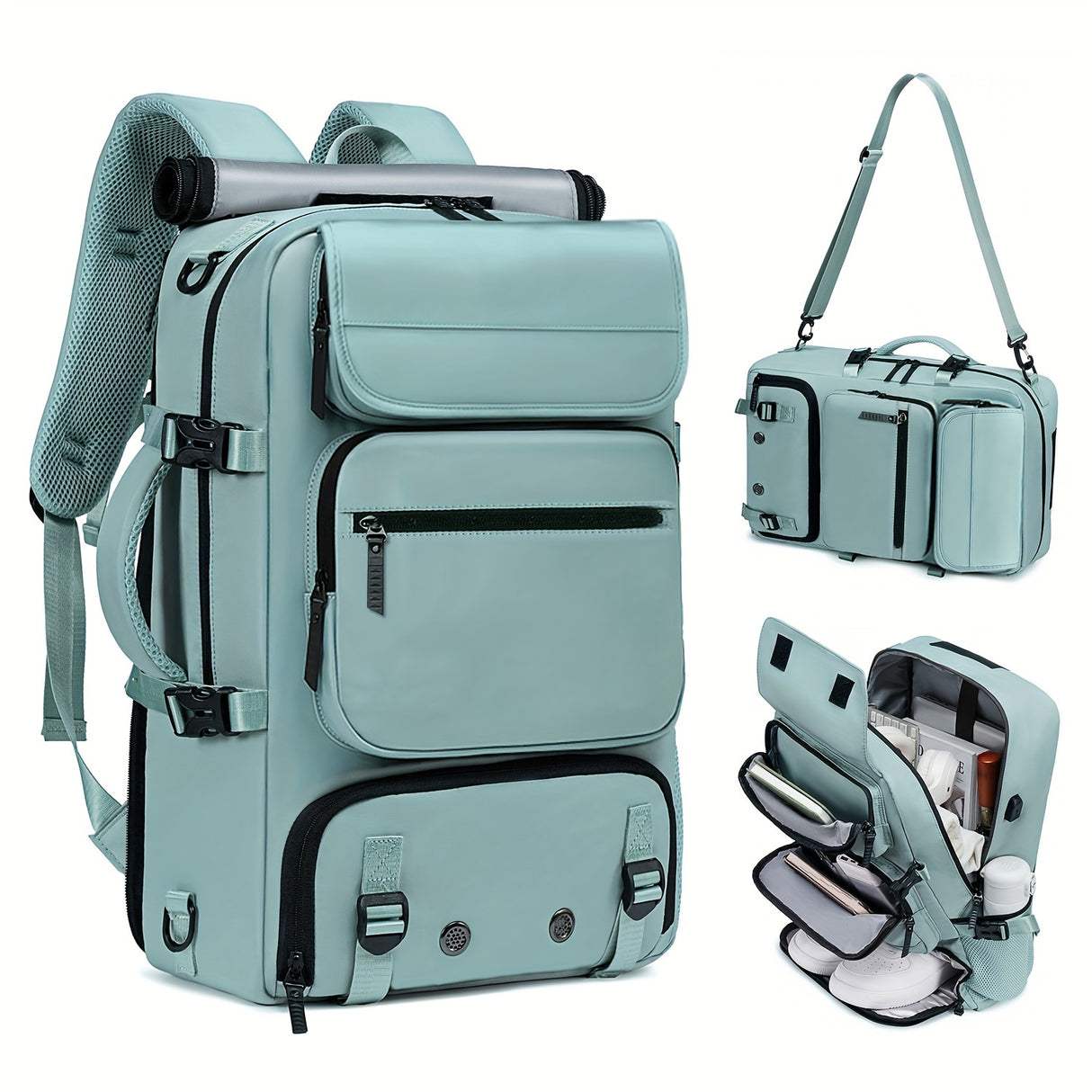 1pc Large Capacity Waterproof Laptop Backpack For Travel And College, Men's And Women's Travel Backpack With Shoe Bag, Multifunctional Lightweight Outdoor Hiking And Camping Backpack, Holiday Travel Party Gift, School Bag, Ea