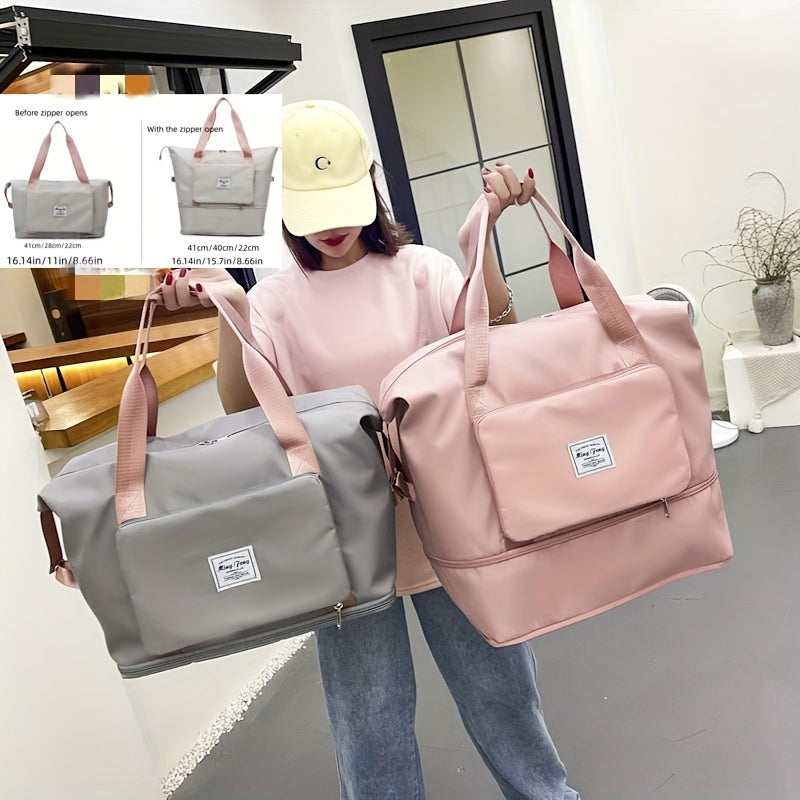 Travel Storage Zipper Handbag, Large Capacity Luggage Bag, Gym Bag, Portable Versatile Bag