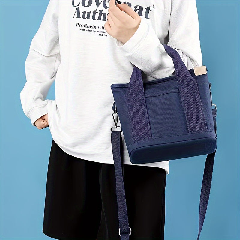 1pc Tote Bag Women And Men Small Satchel Bag Stylish Mini Tote Handbag Canvas Hobo Bag Fashion Crossbody Bag Shoulder Bag 2023