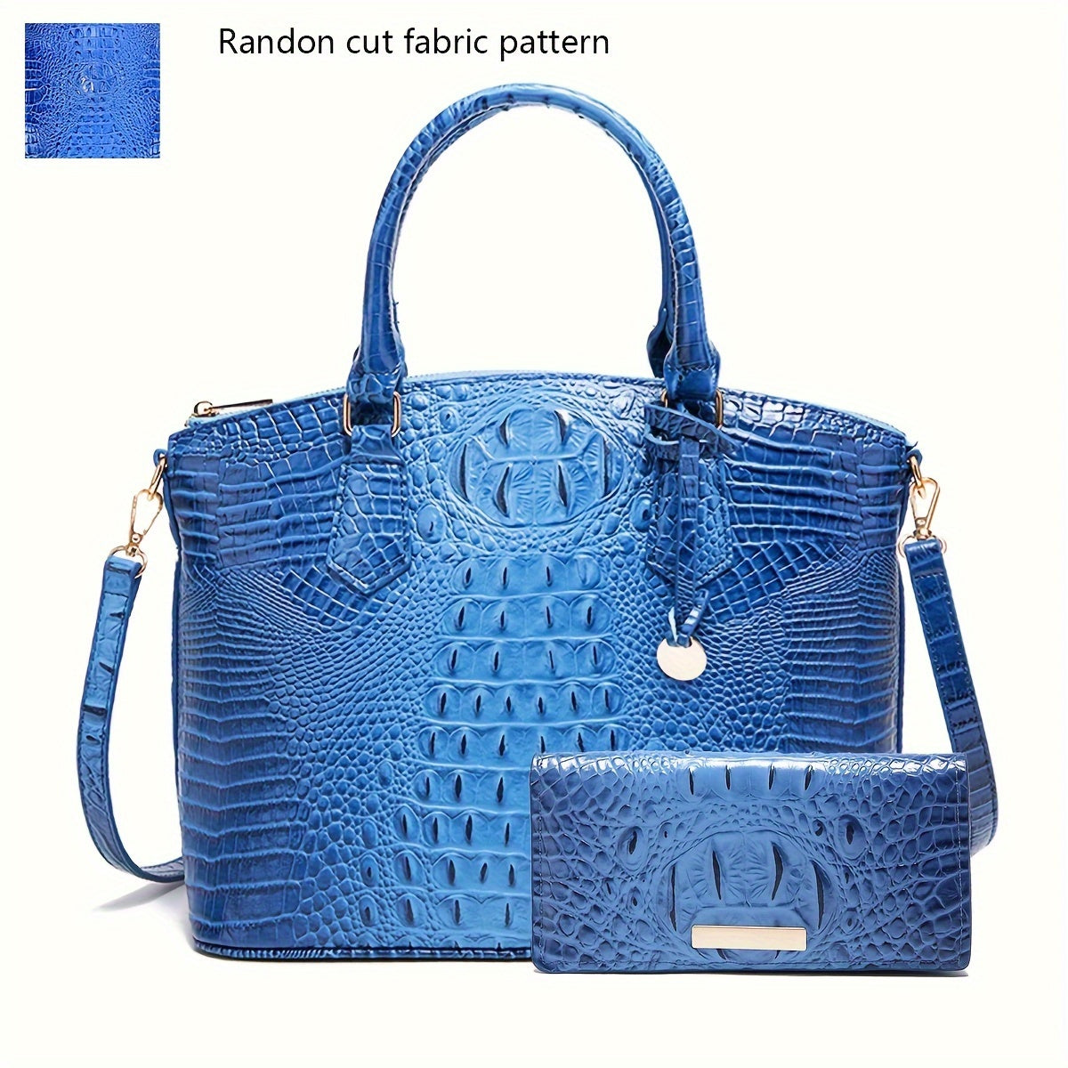 Chic Crocodile Embossed Womens Handbag - Top Handle Satchel with Roomy Interior & Convertible Crossbody Strap - Fashion Purse for Everyday Style