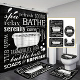 4-Piece Bathroom Shower Curtain Set - Complete Bathroom Essentials Bundle with Waterproof Shower Curtain, Non-Slip Toilet Floor Mat, Stylish Bathroom Decor, and Easy-to-Install 12 Shower Curtain Hooks - Perfect Gift for Frien