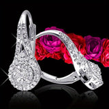 [Luxury Heart Earrings] Elegant Luxury Eight Heart Earrings - Cubic Zirconia Dangle Earrings for Daily & Party Wear