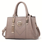 Elegant Embroidery Detail Tote Bag, Women's Top Handle Satchel Purse, Fashion Large Capacity Crossbody Bag