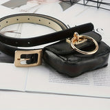 Womens Stylish Black PU Belt Bag - Trendy Crossbody & Waist Purse - Versatile Fanny Pack, Evening Clutch, Mini Handbag - Detachable, Adjustable, Secure - Fashion Accessory for Chic Style