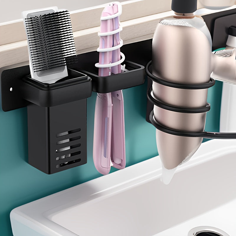 Hair Dryer Holder Wall Mounted Bathroom Hair Tool Organizer For Blow Dryer Hair Straightener Hairdressing Tools Hanger Rack