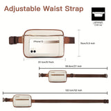 [Synthetic Leather Fanny Pack] 1pc Synthetic Leather Women's Casual Fanny Pack - Adjustable Strap Crossbody Belt Bag with Zipper Closure and Lining, Solid Color Waist Bag