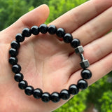 2pcs Men Dumbbell Decor Beaded Bracelets, Gift For Family And Friends, Holiday Birthday Gift For Boyfriends