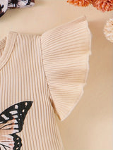 Baby Girl Clothes Newborn Short Sleeve Ruffle Romper Short Jeans Pants Leporad Infant Outfits 3pcs