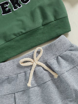 Toddler Boys Fall Outfits Letter Embroidery Long Sleeve Sweatshirts and Long Pants 2pcs Clothes Set