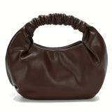 Chic Cloud Ruched Tote Bag for Women - Supple Vegan Leather, Timeless Solid Color, Spacious Hobo Handbag with Fashion Purse Style