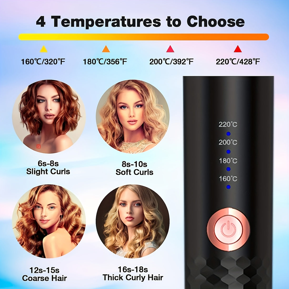 Ceramic Auto Hair Curler | Fast-Heating Rotating Wand | Efficient Styling Tool | Ideal Unisex Gift | US Plug