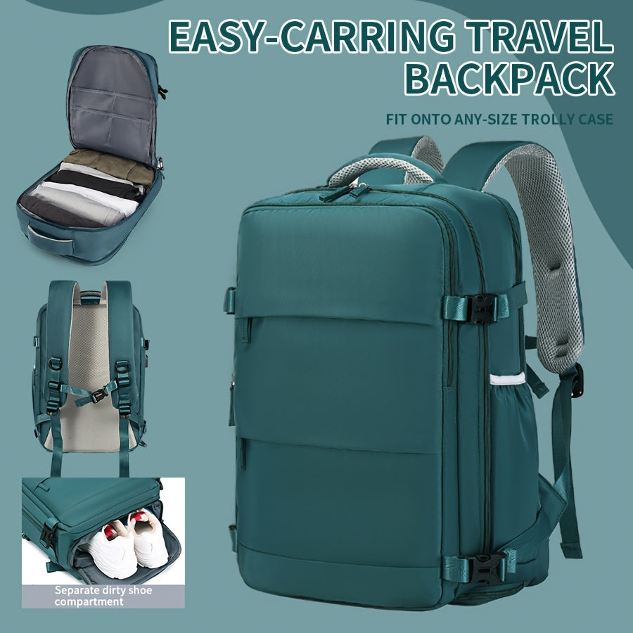 15.6 Inch Laptop Backpack for Men & Women - Lightweight High Quality Travel Backpack with Shoe Compartment, Large Capacity College School Bag, Adjustable Chest Pockets & Ergonomic Design for Business Commuting, Outdoor Advent