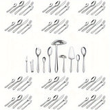 Elegant 72-Piece Silverware Set, Stainless Steel Flatware Set for 12 Guests - Comprehensive Cutlery and Serving Utensils Set, Dishwasher Safe