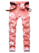 Mens Printed Jeans - Premium Jeans for Men Slim Fit - Skinny Stretch Denim Printed Pants for Men