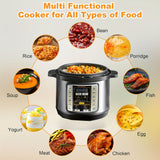 6 qt 11-in-1 Instant Multi Cooker - Electric Pressure Cooker with Advanced Safer Venting Design, Rice Cooker, Soup Maker, Pizza Oven, Fried Meat Stew Cooker, Rice Cake Porridge Slow Cooker, 1000W Stainless Steel with Easy One