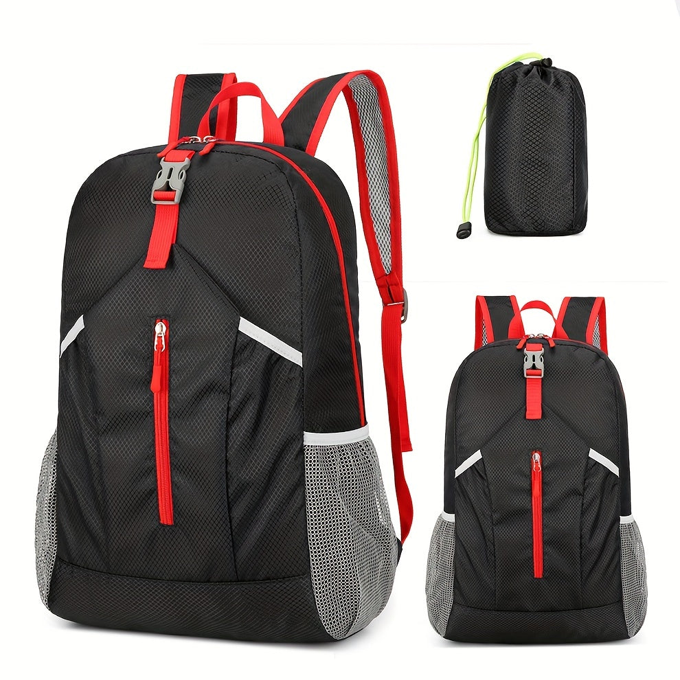 25L Foldable Outdoor Sports Backpack, Waterproof Mountaineering Hiking Travel Daypack, Color Contrast School Bag